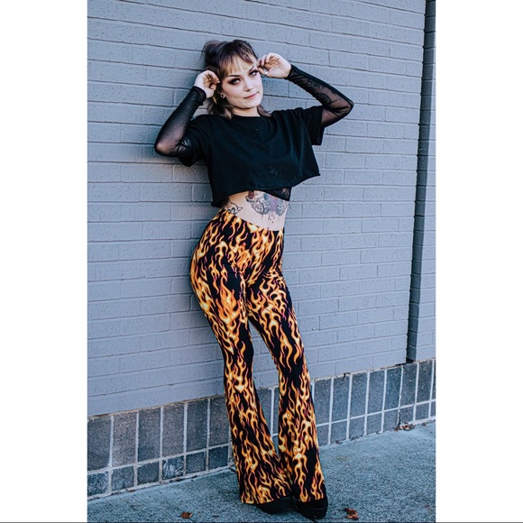 Smokin' Hot Fire & Flame Raceway Bell Bottoms - Picture 4 of 4